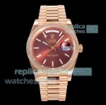 GM Factory Swiss Replica Rolex Day Date 40mm Watch Chocolate Dial Rose Gold Case_th.jpg